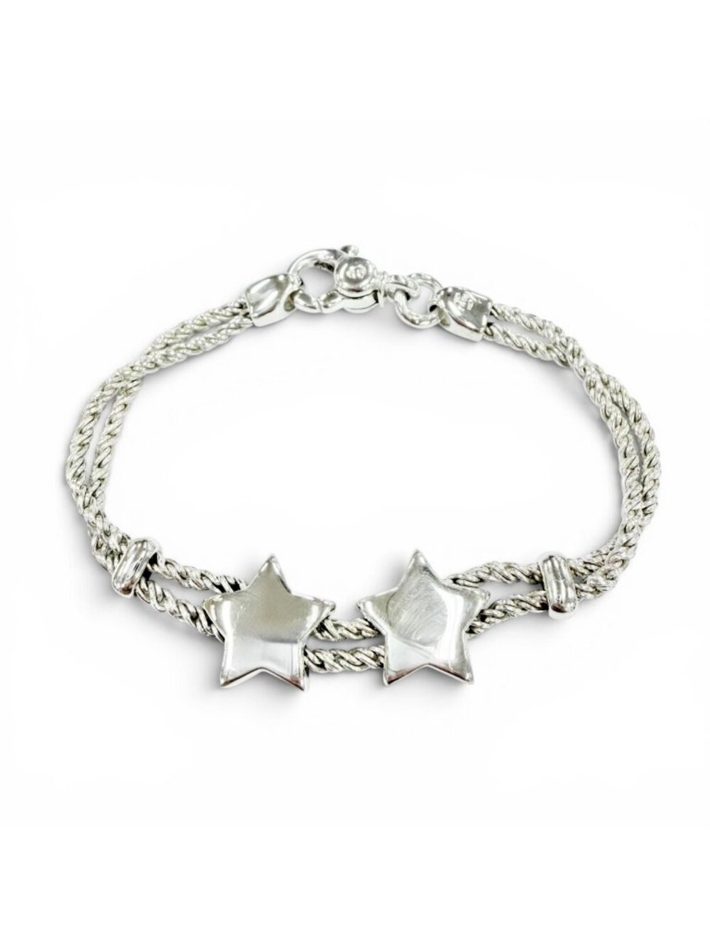 Tiffany & Co Vintage 925 Star Double Rope Bracelet Silver